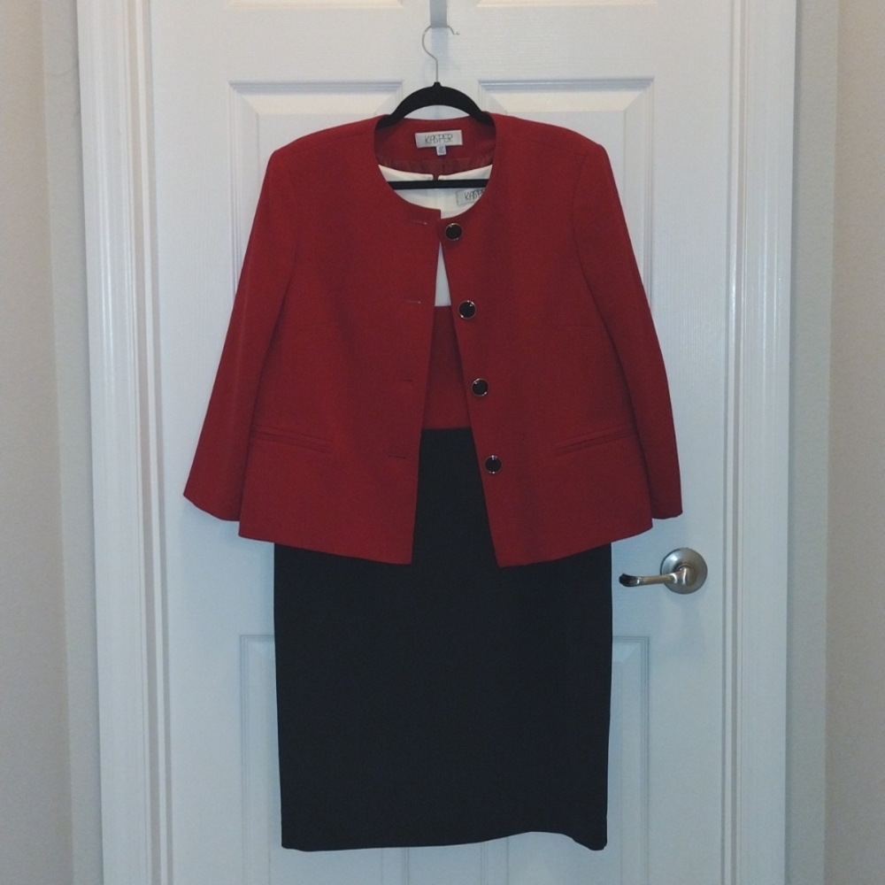 Kasper Color Block Dress & Matching Blazer